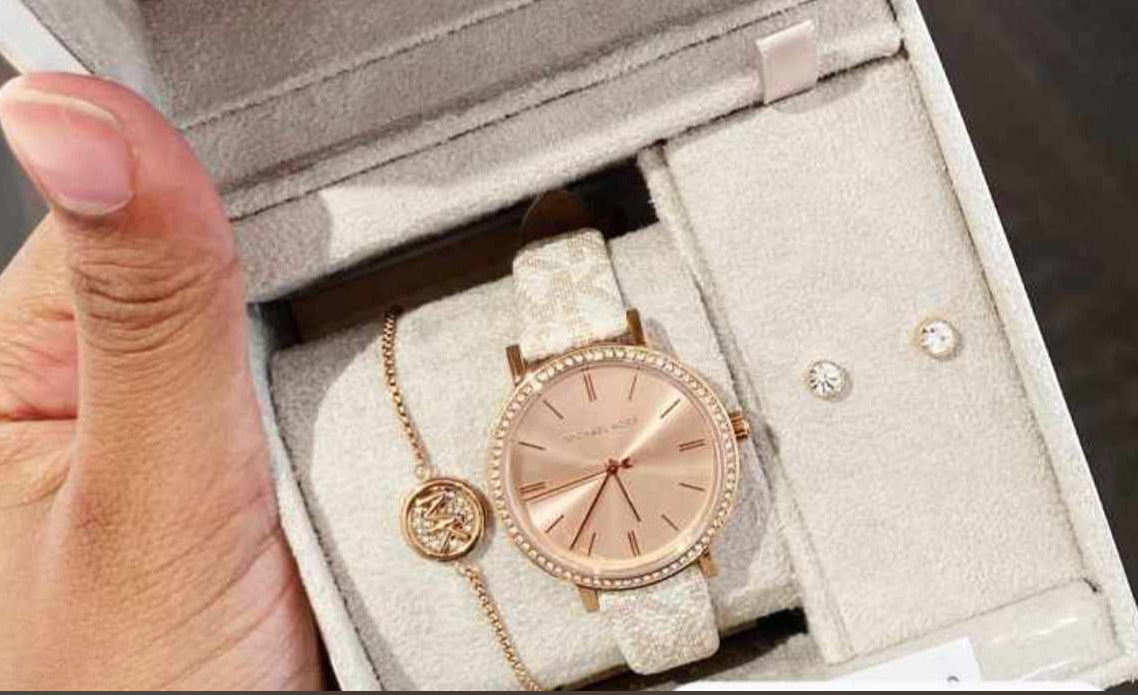 Michael Kors Geschenkset Uhr & Schmuck Roségold