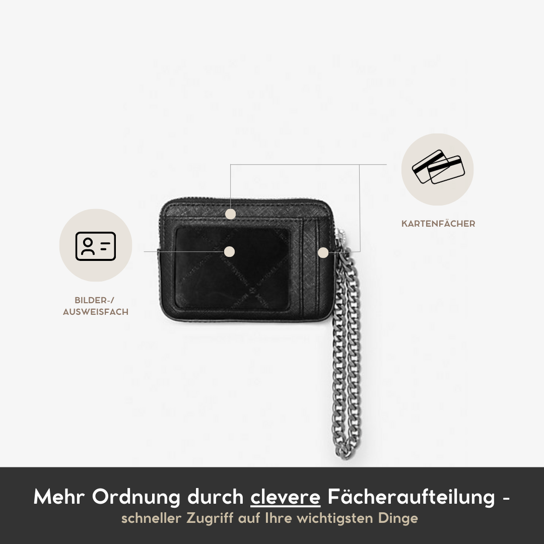 Michael Kors Geldbörse Schwarz Silber Saffiano Leder