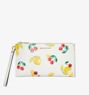 Michael Kors Jet Set Wristlet Fruit Print optic white