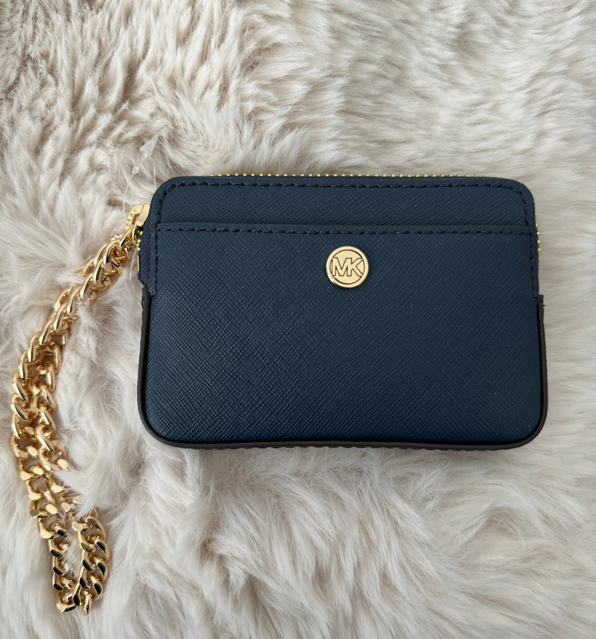 Michael Kors Geldbörse Navy Gold Saffiano Leder